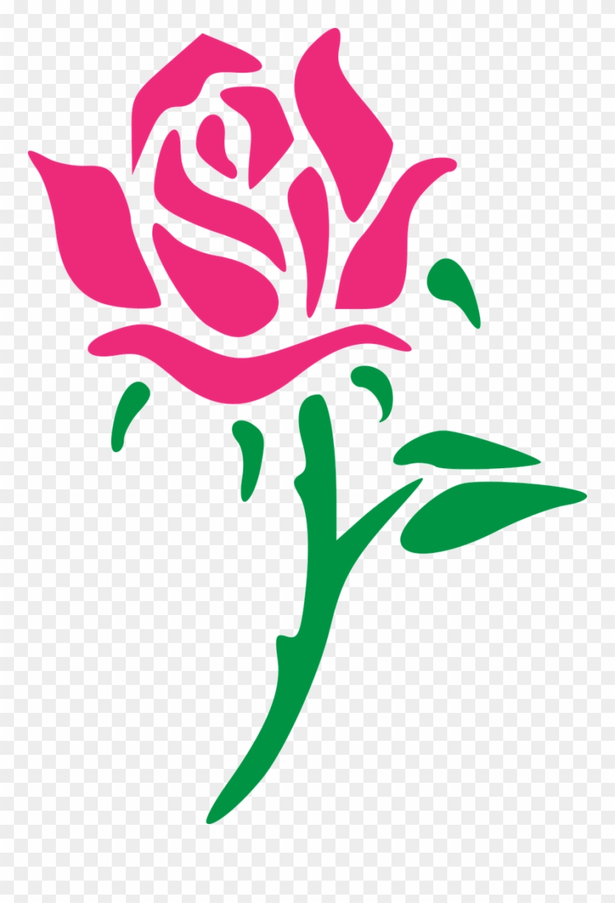 Rose Clip Art 11, Buy Clip Art - Flower Stencil Transparent - Png Download