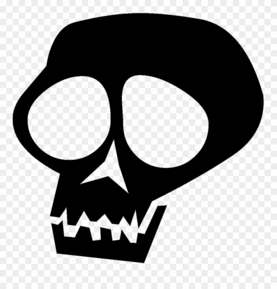 Skull Cartoon - Black Cartoon Skull Clipart