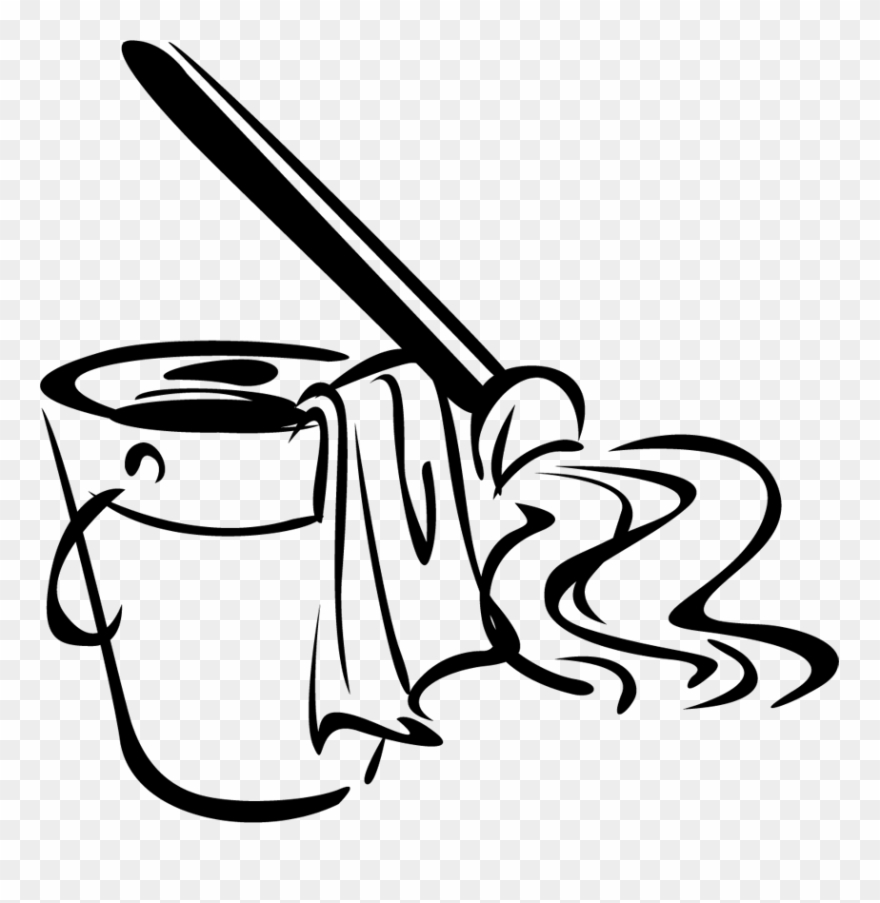 Cleaning2 - Mop And Bucket Clipart - Png Download