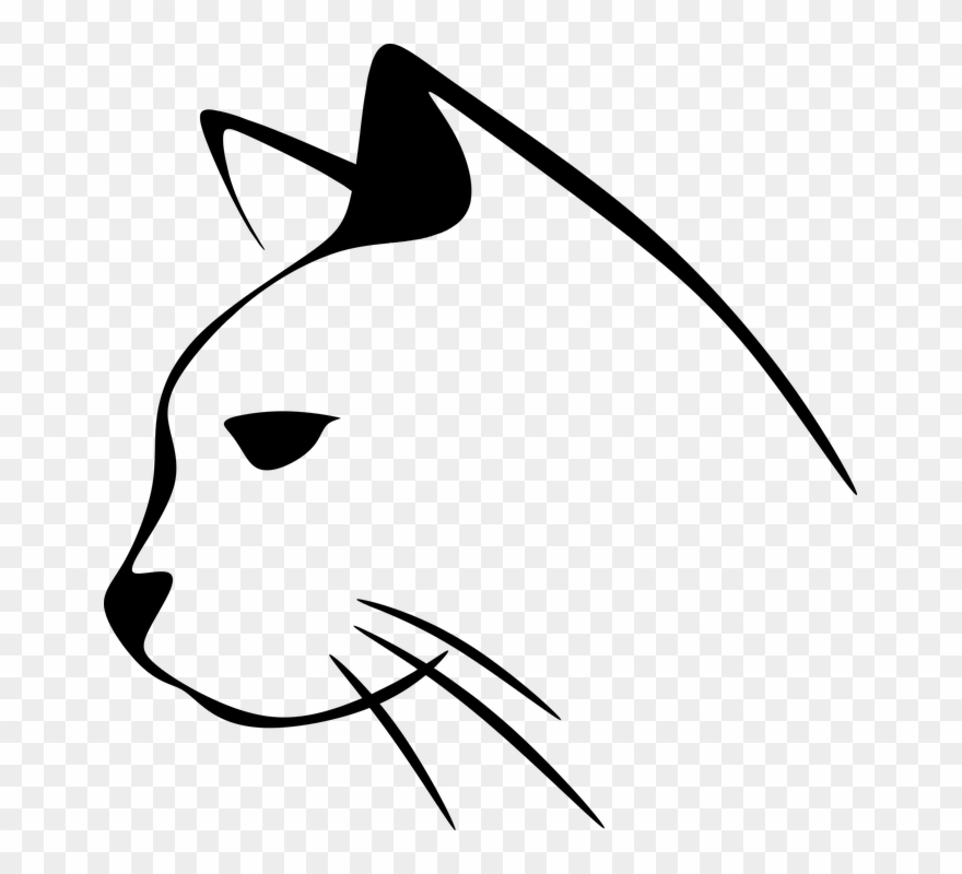 Cat Nose Cliparts 18, Buy Clip Art - Cat Head Black And White - Png Download
