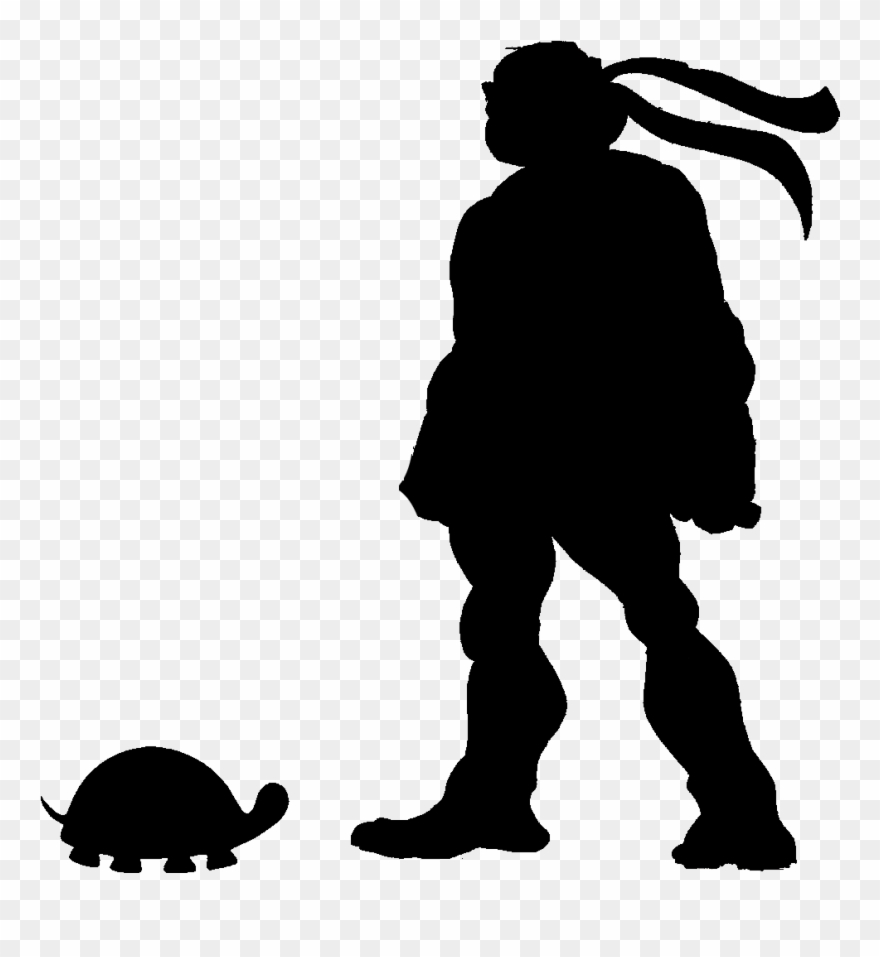 Ninja Turtle Silhouette Clipart Png Ninja Turtle Silhouette - Tmnt Raphael Silhouette Transparent Png