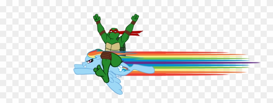 Zakniteh, Crossover, Rainbow Dash, Raphael, Safe, Teenage - My Little Pony And Teenage Mutant Ninja Turtle Clipart