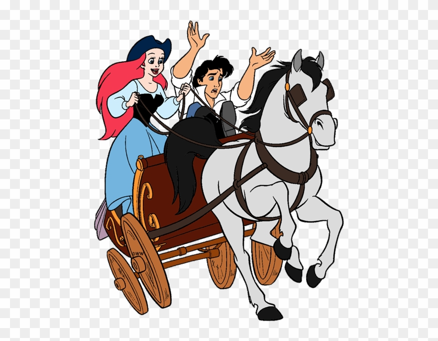 Driving Clipart Person - Little Mermaid Ariel Horse - Png Download