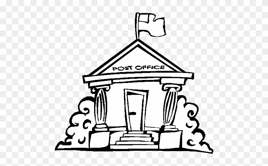 Post Office Black And White Clipart - Post Office Color Page - Png Download
