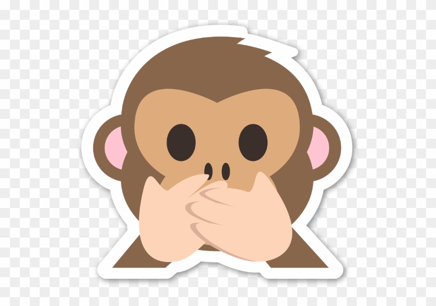 Singe Chut Ne Dis Rien Sticker - Speak No Evil Monkey Clipart