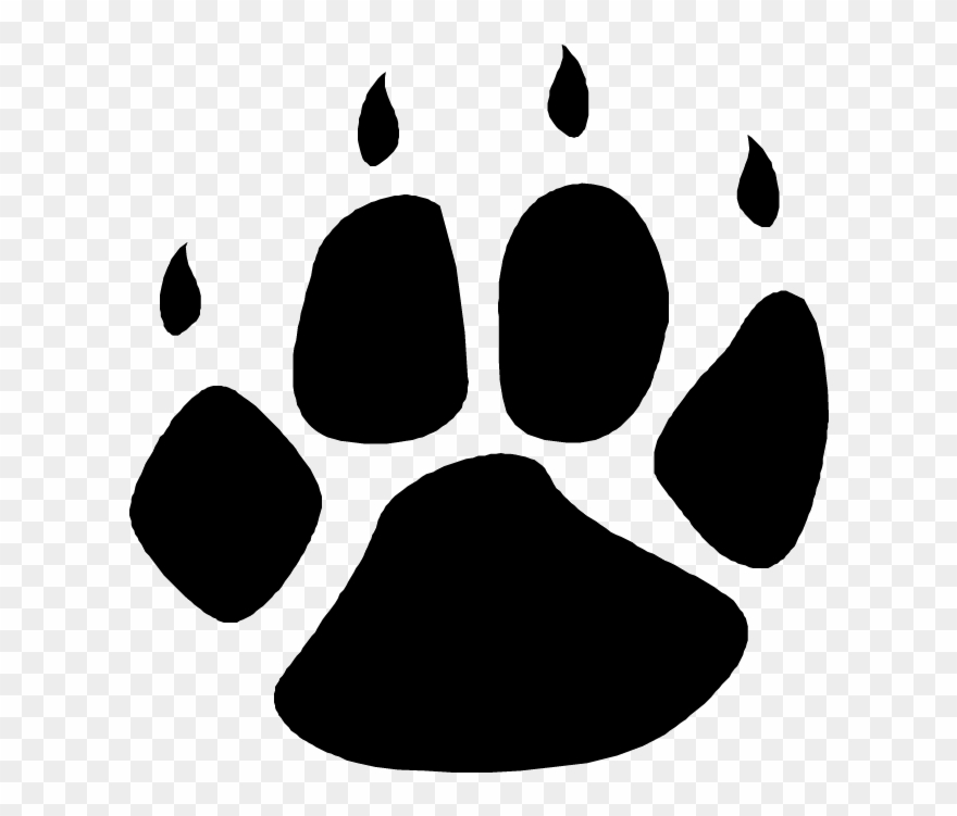 Grizzly Bear Paw Print Clipart - Wolf Paw Print Transparent - Png Download