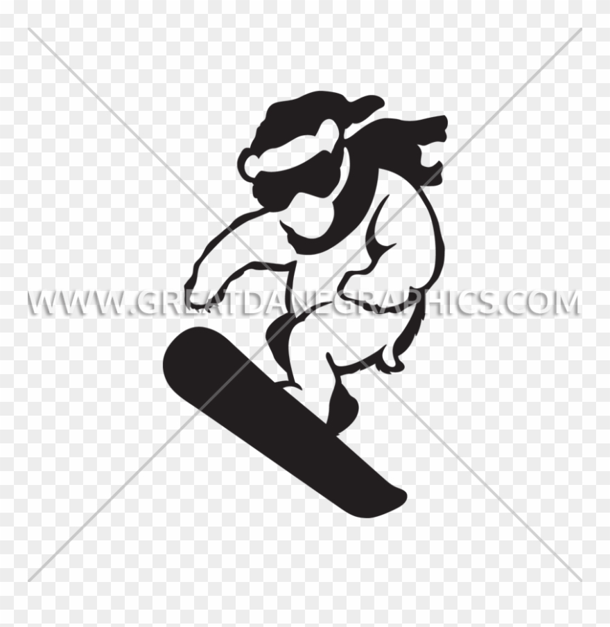 Polar Bear Production Ready Artwork For T - Snowboarding Clipart