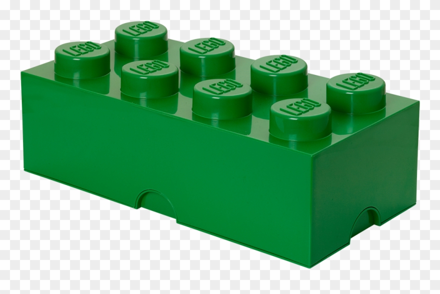 Lego Storage Brick 8 Dark Green Clipart
