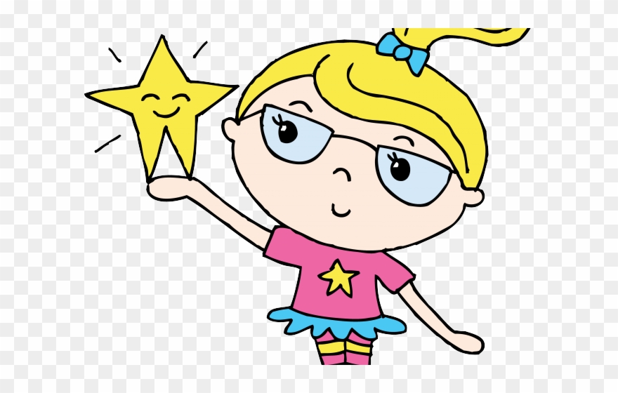 Ponytail Clipart Star Girl - Clip Art - Png Download