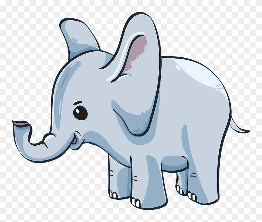 Cute Baby Elephant - Gambar Anak Gajah Kartun Clipart