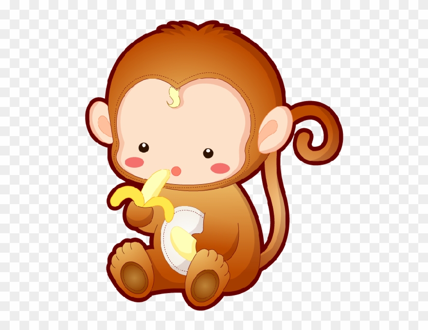 Monkey Clipart Ear - Dibujo De Monitos A Color - Png Download