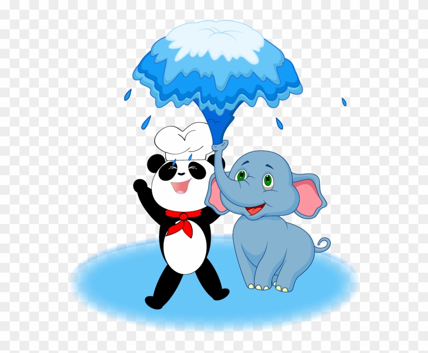 Is On Our List Of Endangered Animals - Cartoon Elephant Blowing Water Clipart