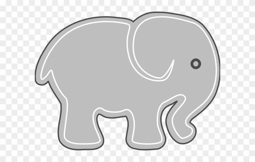Mammal Clipart Grey Elephant - Dibujo Elefante Gris - Png Download