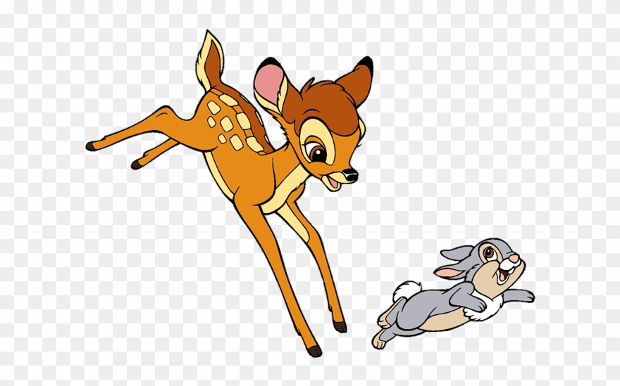Group Clip Art Disney Galore Thumper Running - Bambi And Thumper Cartoon - Png Download