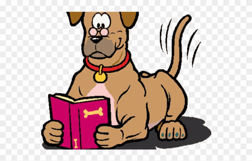 Dog Clipart Spring - Dog Reading - Png Download