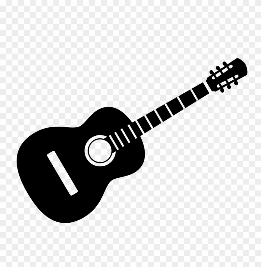 Guitar Clipart Black And White - Png Download