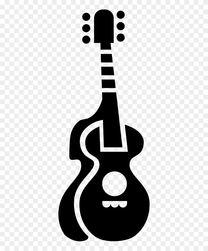 Acoustic Guitar With Silhouette Comments - Acoustic Guitar Clipart