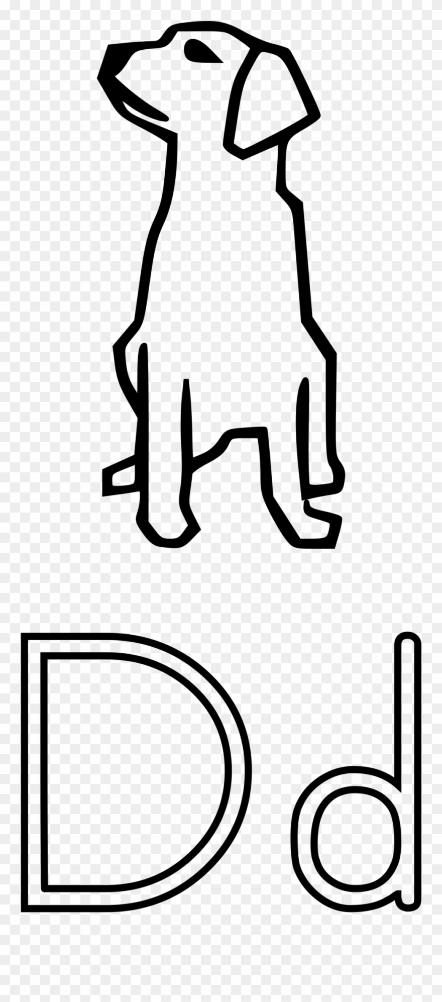 Dog Black And White Clipart 14, Buy Clip Art - Letra P De Perro - Png Download