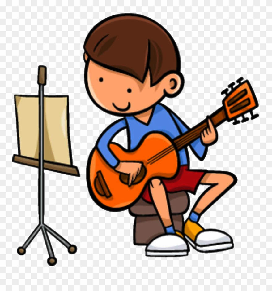 Guitarist Clip Art - Boy With Guitar Cartoon - Png Download