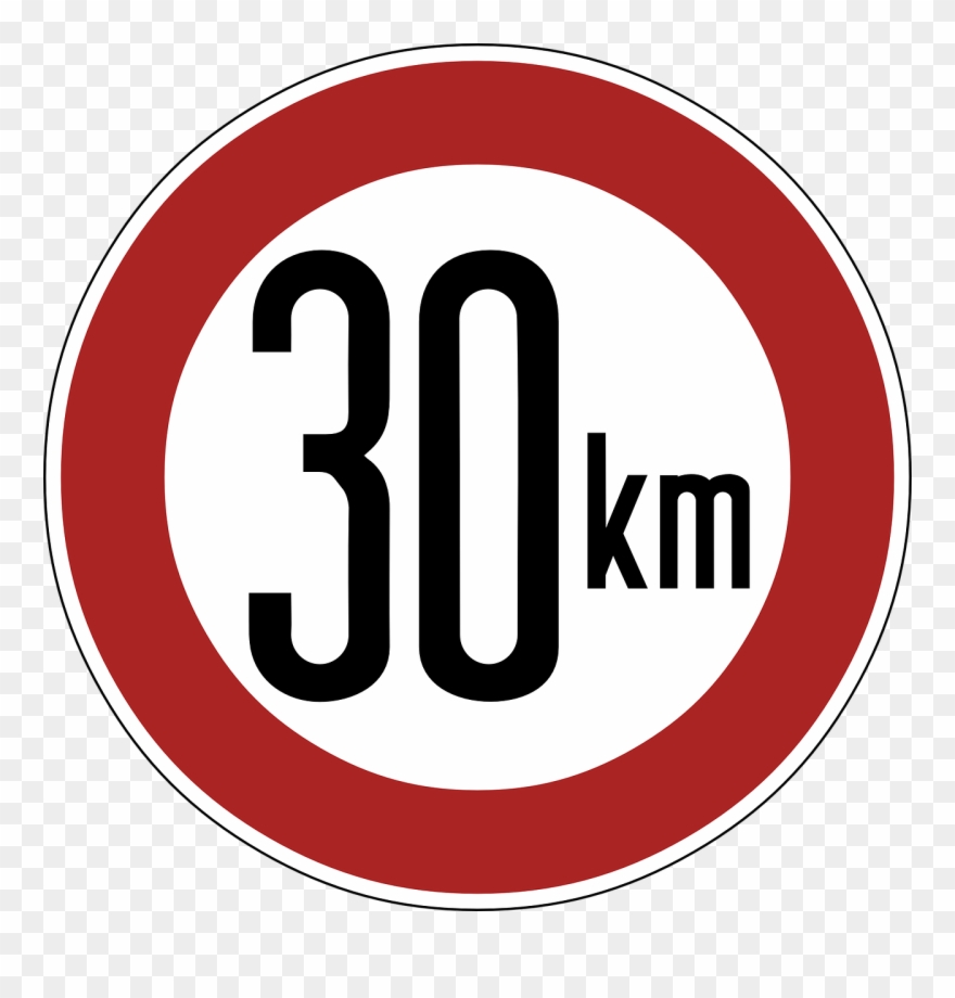 Speed Limit Sign 30 Km Png Image - 30 Km Speed Limit Clipart