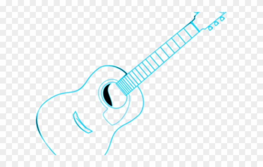Guitar Clipart Teal - Acoustic Guitar Outline - Png Download