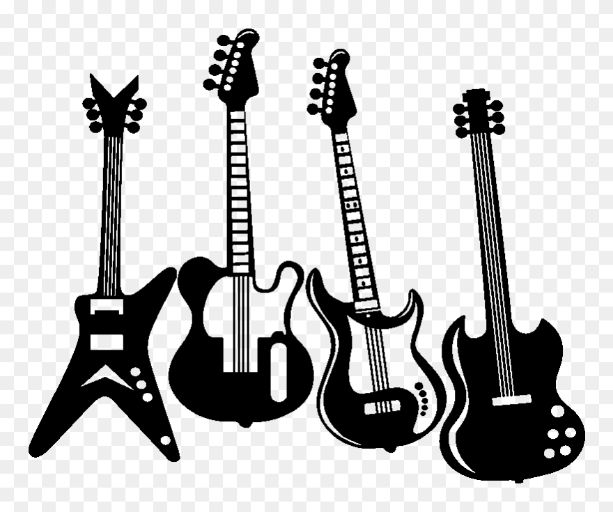 Sticker Guitares Electrique Rock N Roll Ambiance Sticker - Guitare Electrique Rock N Roll Clipart