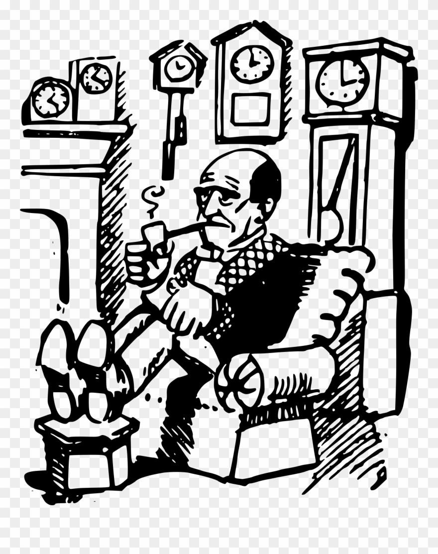 Clip Art Black And White Download Man With Clocks Big - Clip Art - Png Download