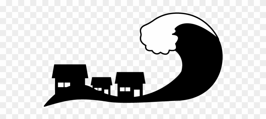 School And Study - Tsunami Silhouette Clipart