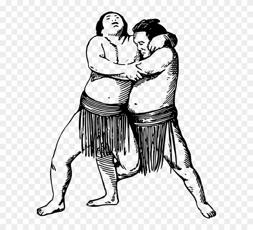 Youth Wrestling Cliparts 17, Buy Clip Art - Sumo Wrestling Drawing Transparent - Png Download