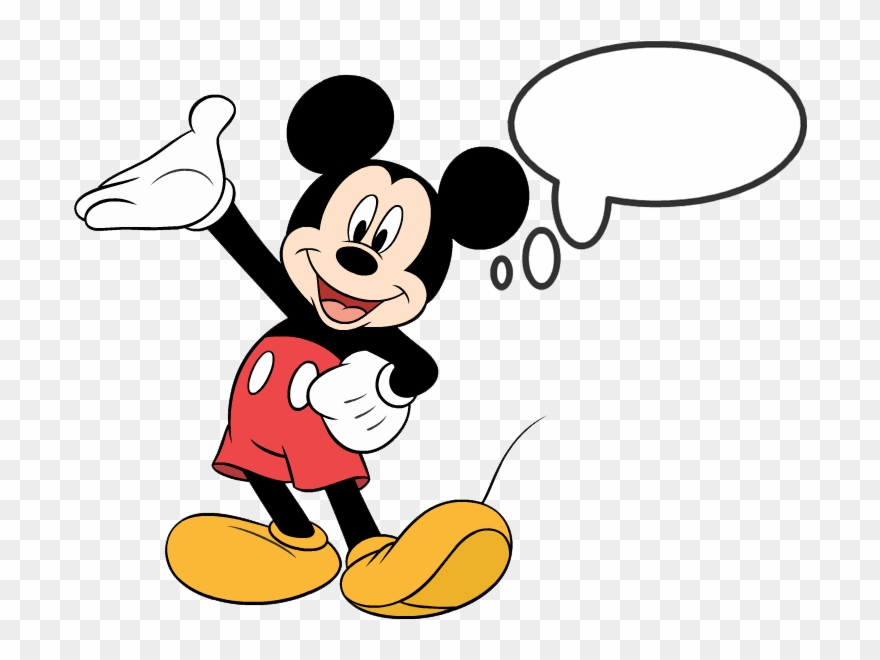 Mickey Speech Bubble - Doraemon And Mickey Mouse Clipart
