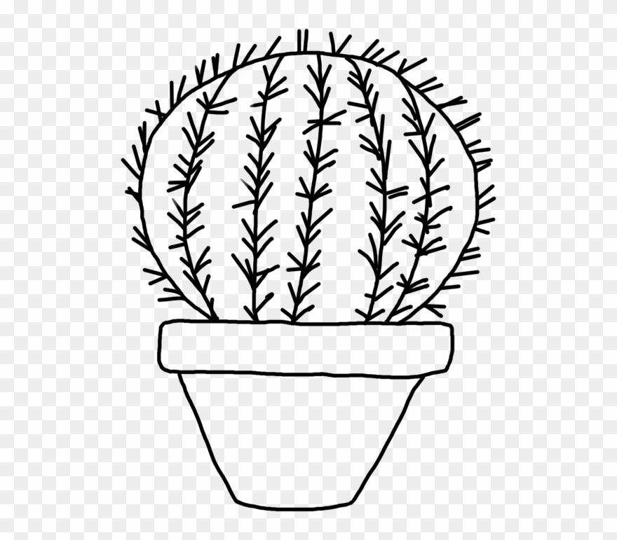 Drawn Line Pencil And - Cactus Png Blanco Y Negro Clipart