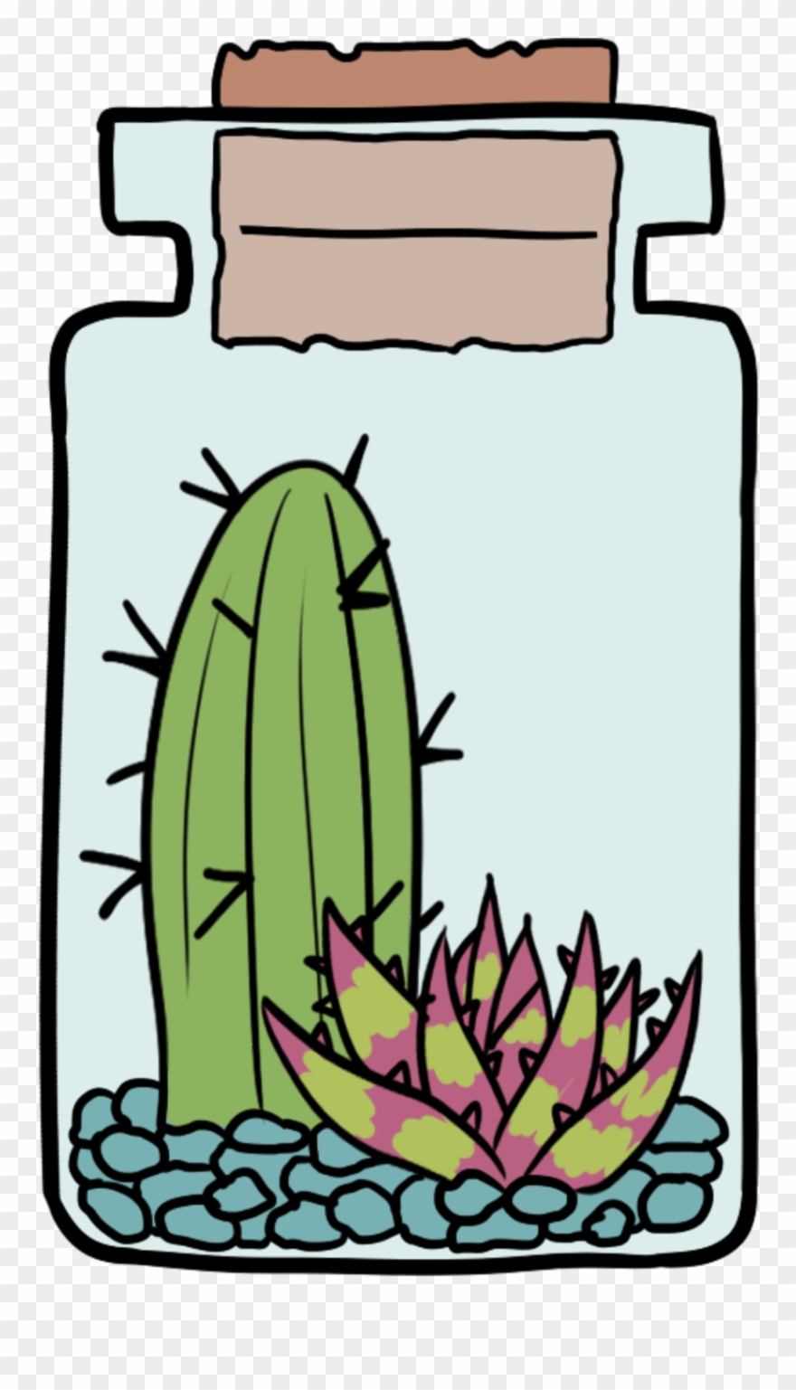 A Jar Of Succulents 🌵✨ - Transparent Tumblr Blog Png Clipart