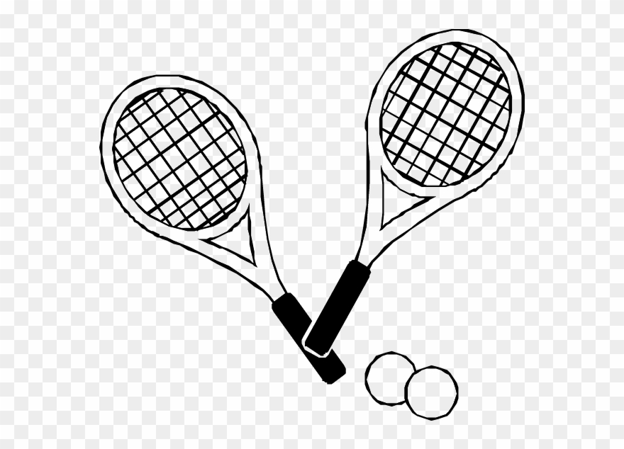 Tennis Drawing Images At Getdrawings Com - Tennis Black And White Clip Art - Png Download