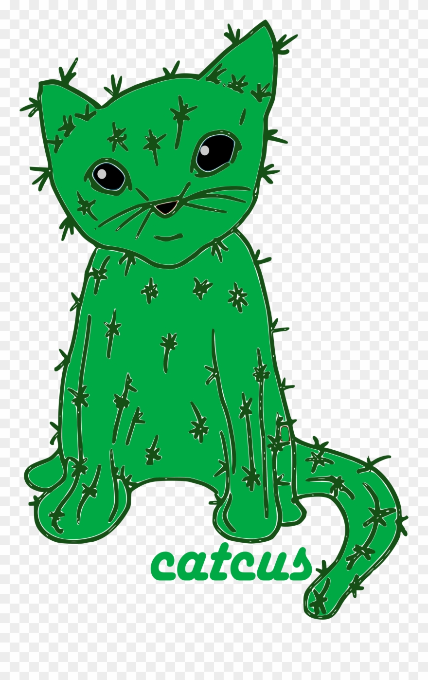 Cute Cactus Cat Kitten Pun Joke Humor Mug - Garden Clipart