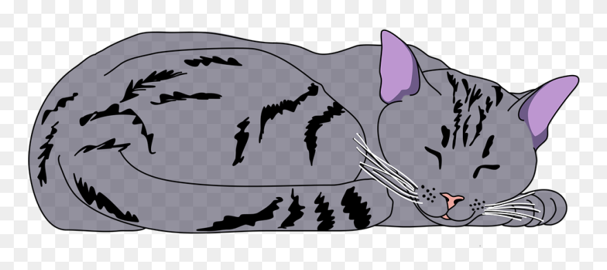 Free Cat Cliparts 25, Buy Clip Art - Sleeping Cat Clip Art - Png Download