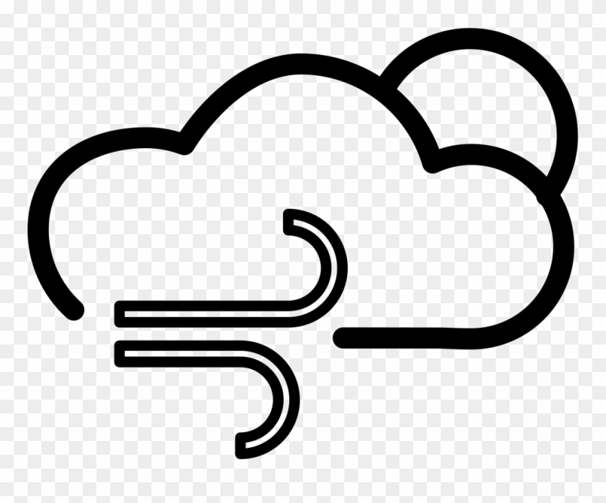 Cloudy Windy Day Or Night Weather Interface Sign Comments - Nublado De Noche Png Clipart
