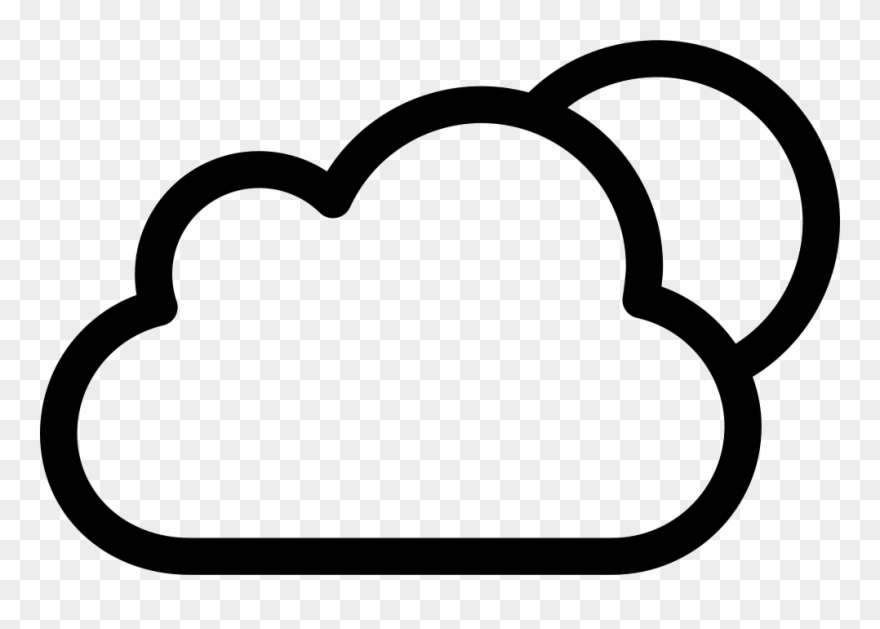 Cloudy Night Weather Symbol Of Cloud And Moon Svg Png - Cloud Icon Weather Png Clipart