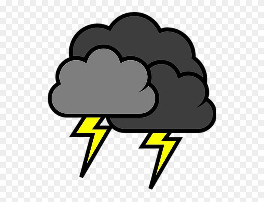 Lightning Stormy Weather Storms Clouds Blackclouds - Thunder And Lightning Clipart - Png Download
