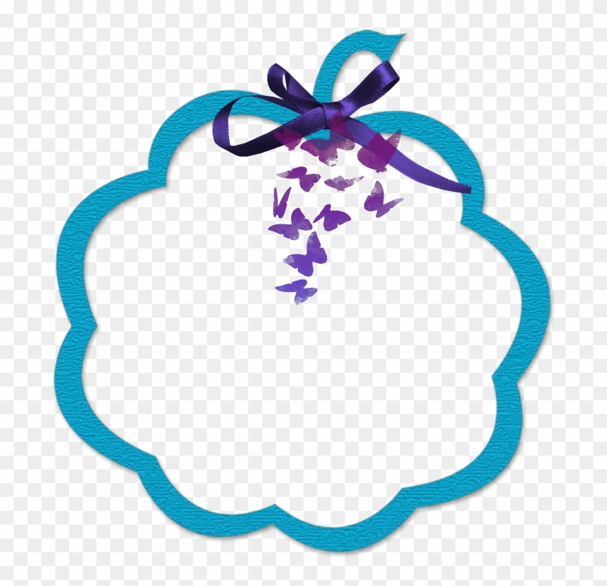 Mq Purple Ribbon Frame Frames Border Borders - Purple Clipart