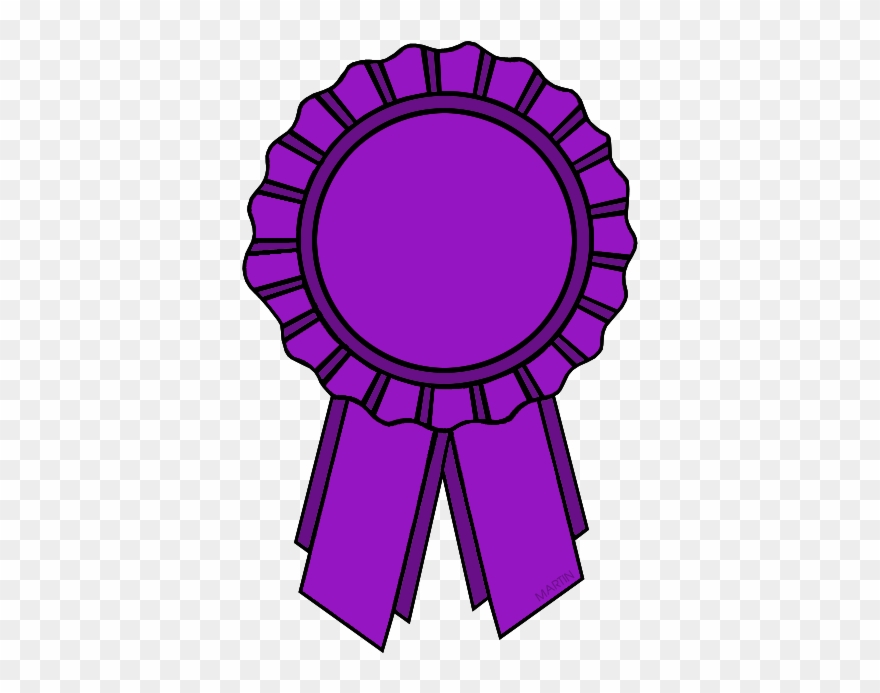 Purple Ribbon - Purple Award Ribbon Clipart - Png Download