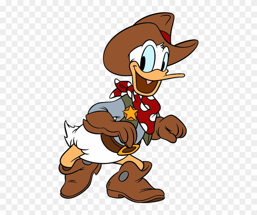 Cowboy Halloween Cliparts - Donald Duck Dressed As A Cowboy - Png Download