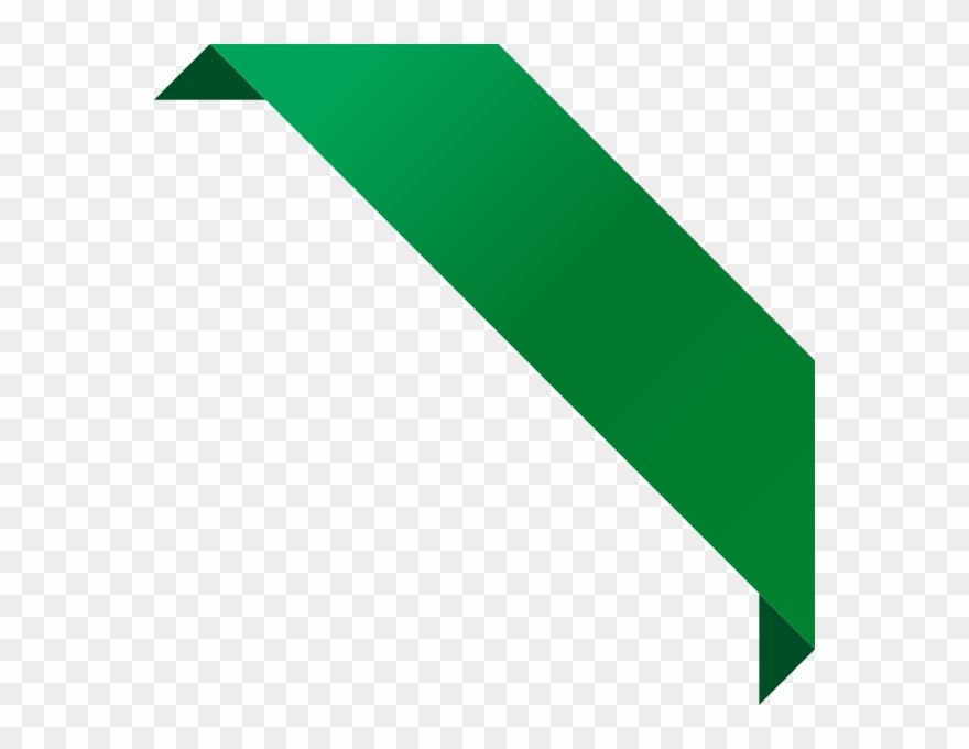 Corner Ribbon Dark Green Png Black And White Download - Green Corner Ribbon Png Clipart
