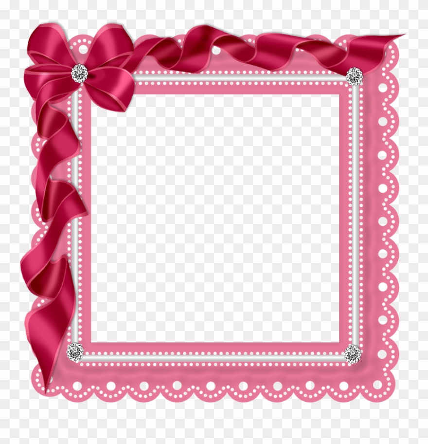 Rosimeri Andrade Preview2 ~ Dark Pink Ribbon Frame - Cor De Rosa Papel De Cartas Clipart