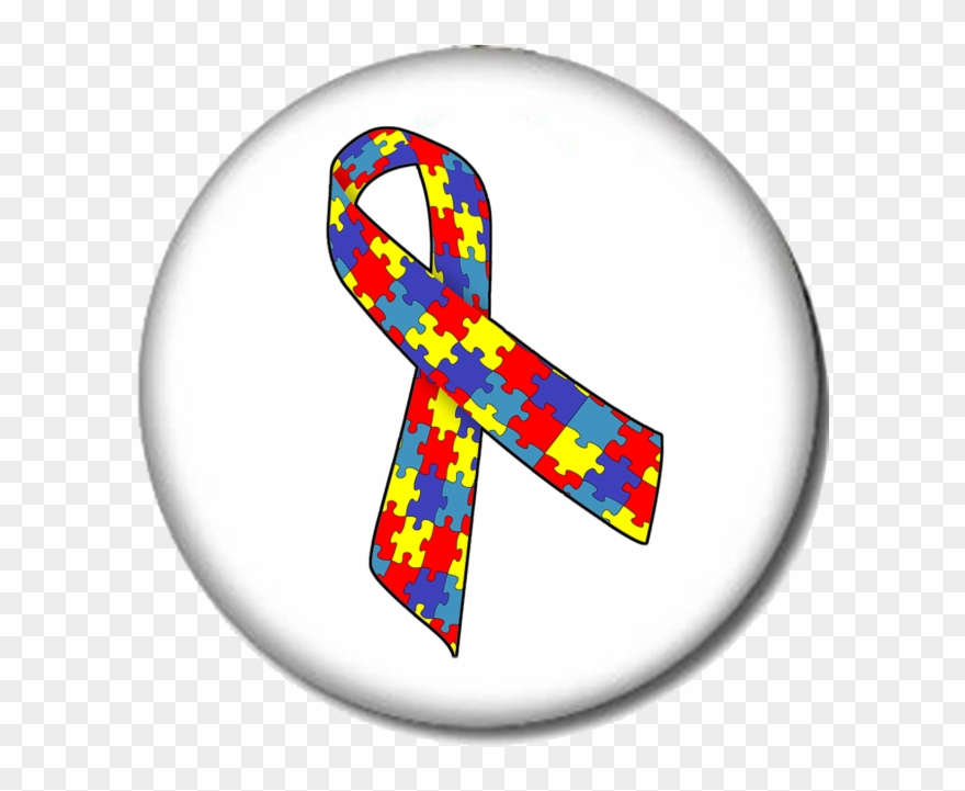 Ribbon Print Pin-back Button - Cafepress Autism Ribbon Sticker (rectangle) Clipart