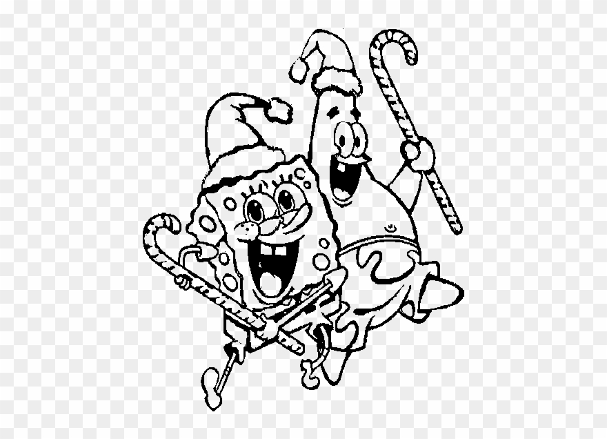 Spongebob And Patrick Merry Christmas Coloring Pages - Christmas Coloring Pages Spongebob Clipart