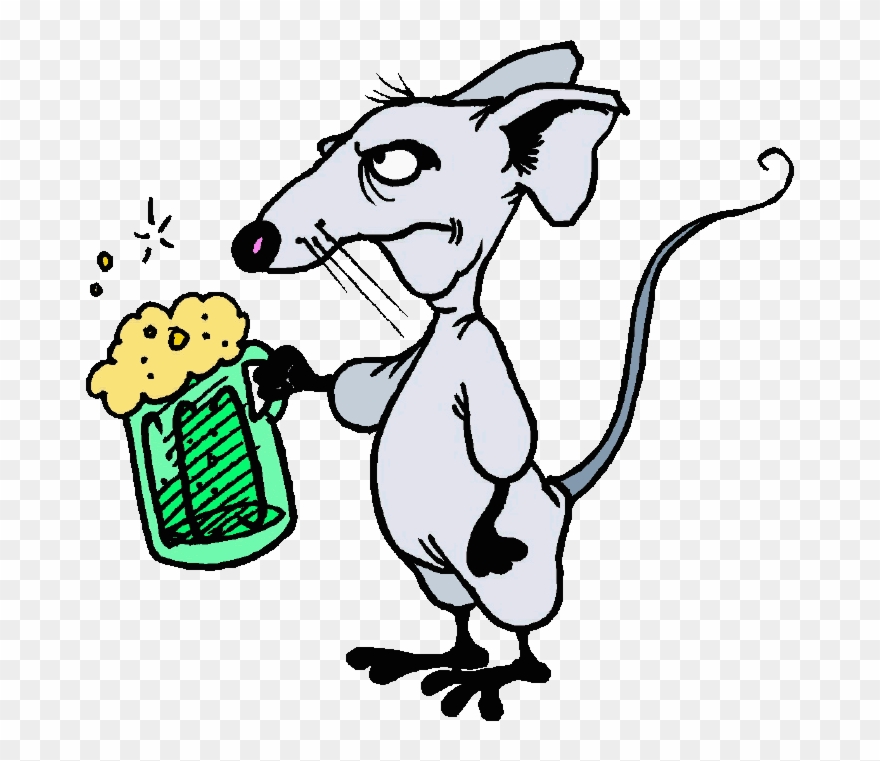 Diet Of Fancy Rat - Rat With Beer Cartoon Clipart