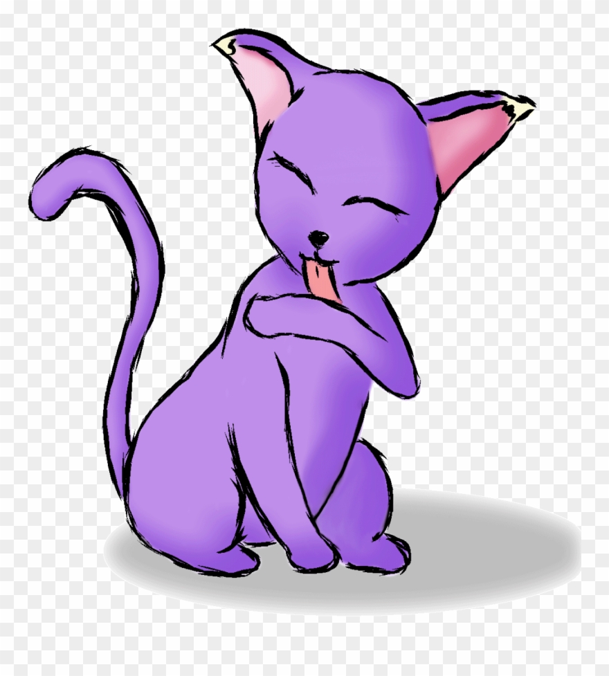 Clipart Cat Gif Animated Free Download Clip Art On - Animated Purple Cat - Png Download