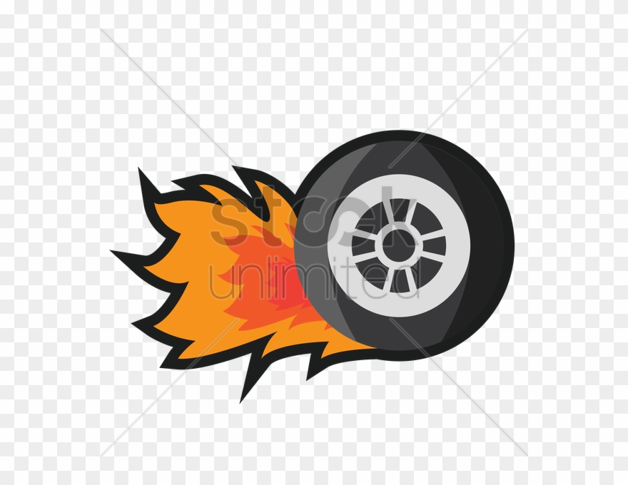 Download Wheel On Fire Transparent Clipart Clip Art - Stock Illustration - Png Download