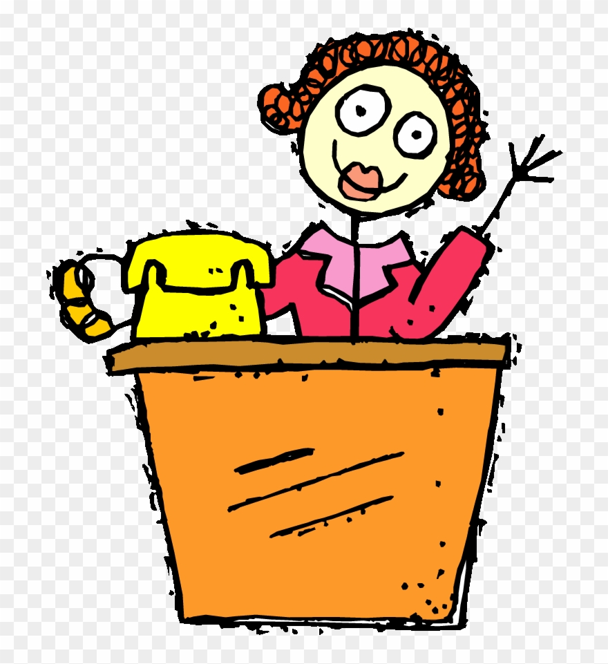 Crazy Clipart Teacher Gone - Scary Receptionist Clipart - Png Download