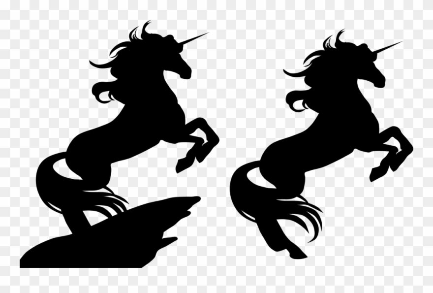 Vector Freeuse Library Horse Head Clipart Black And - Unicorn Silhouette Clip Art - Png Download